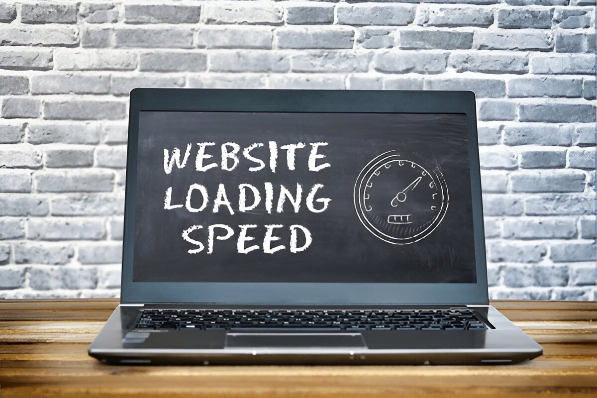 Laptop showing ‘Website Loading Speed’ on screen